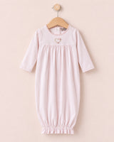Gown Pima Pink Embroidered Heart