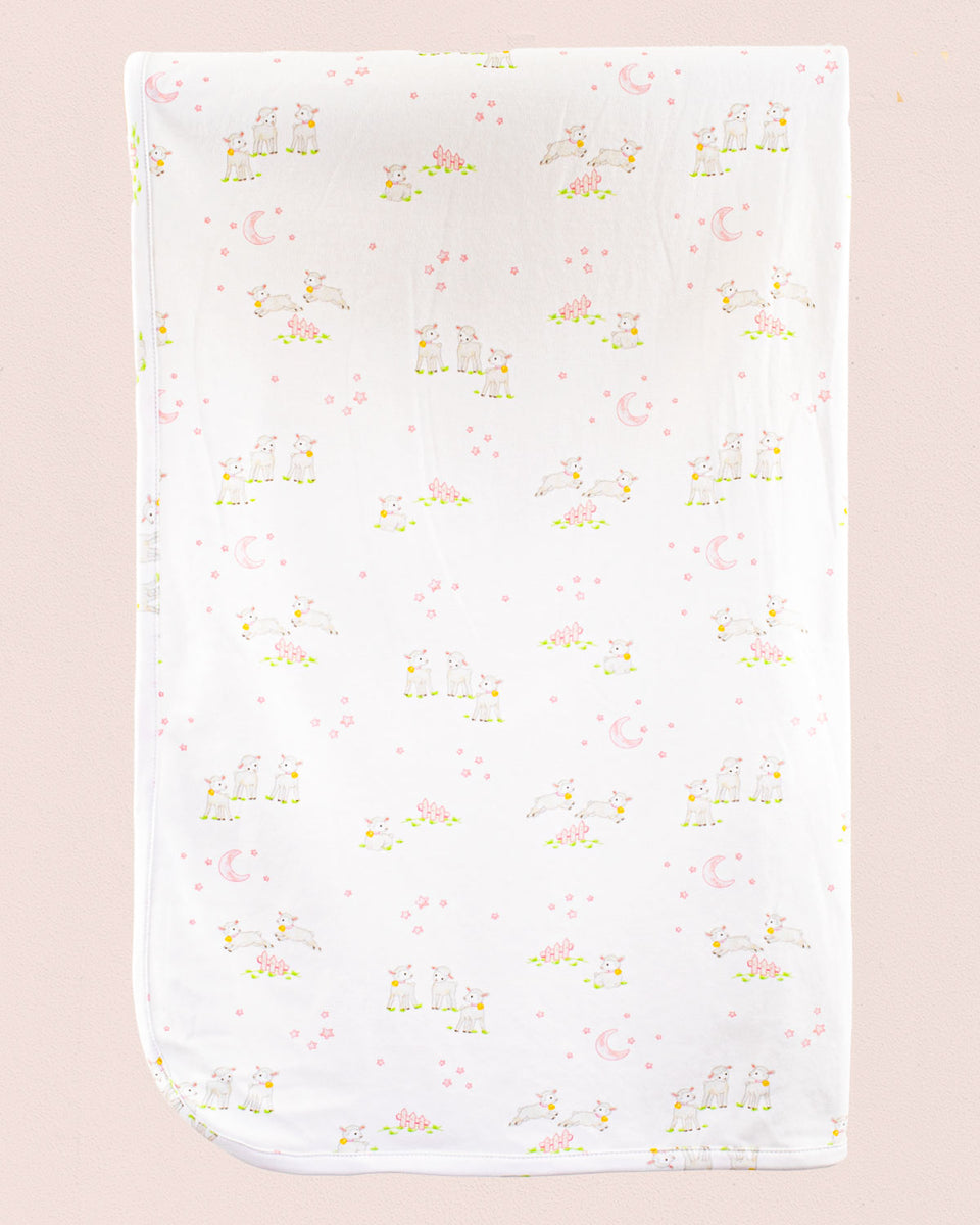Pima Pink Lambs Receiving Blanket