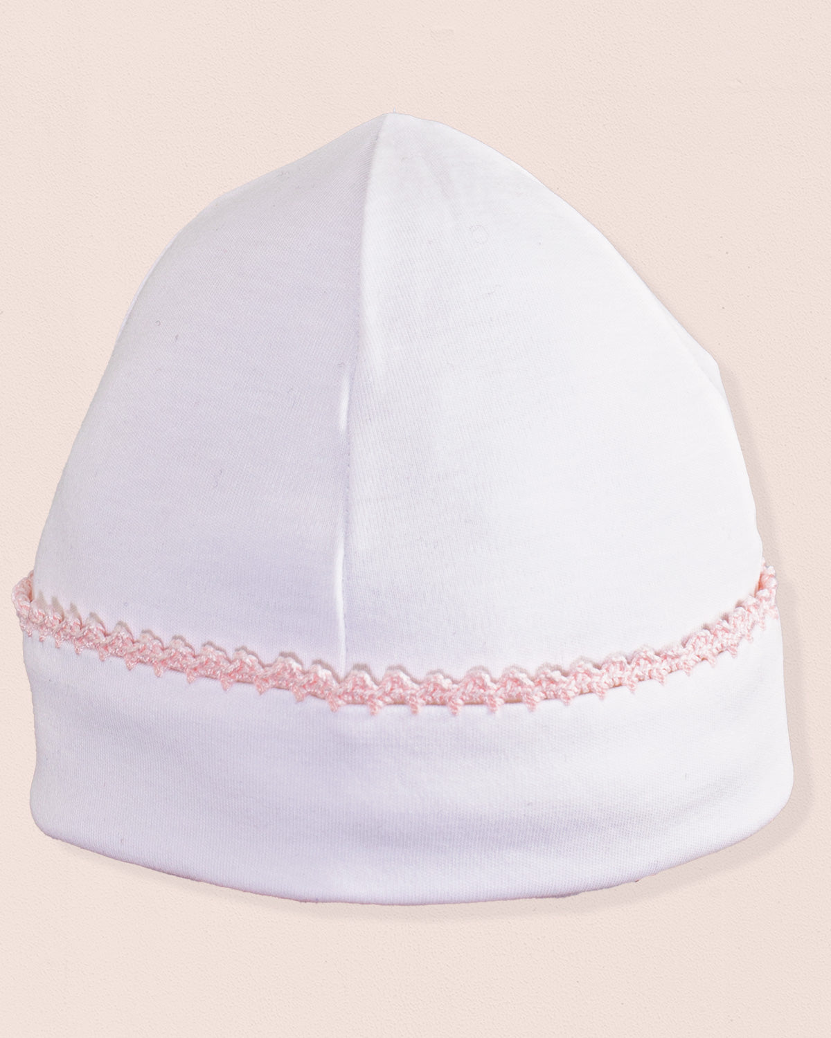 Pima White Hat with Pink Trim