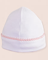 Pima White Hat with Pink Trim