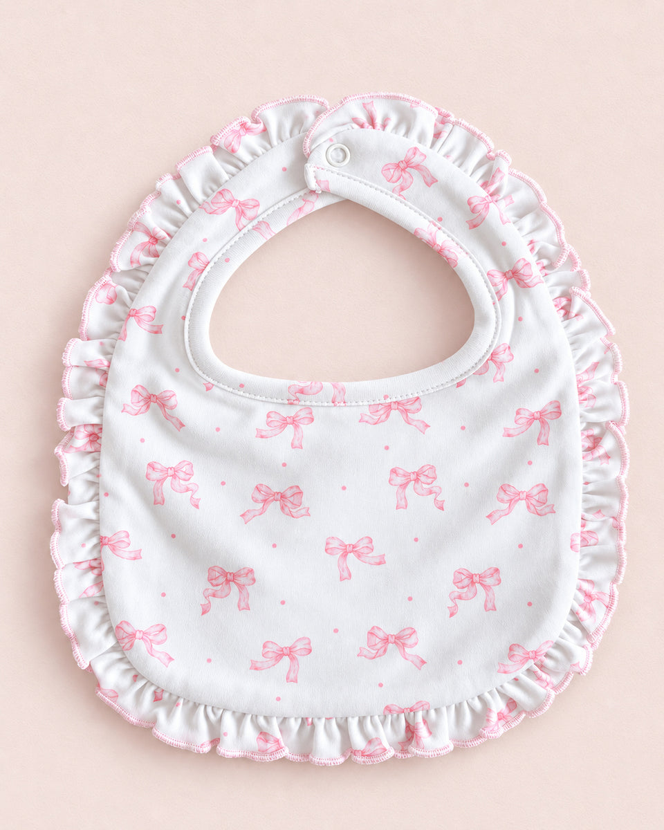 Pima Pretty Tiny Bows Ruffle Bib