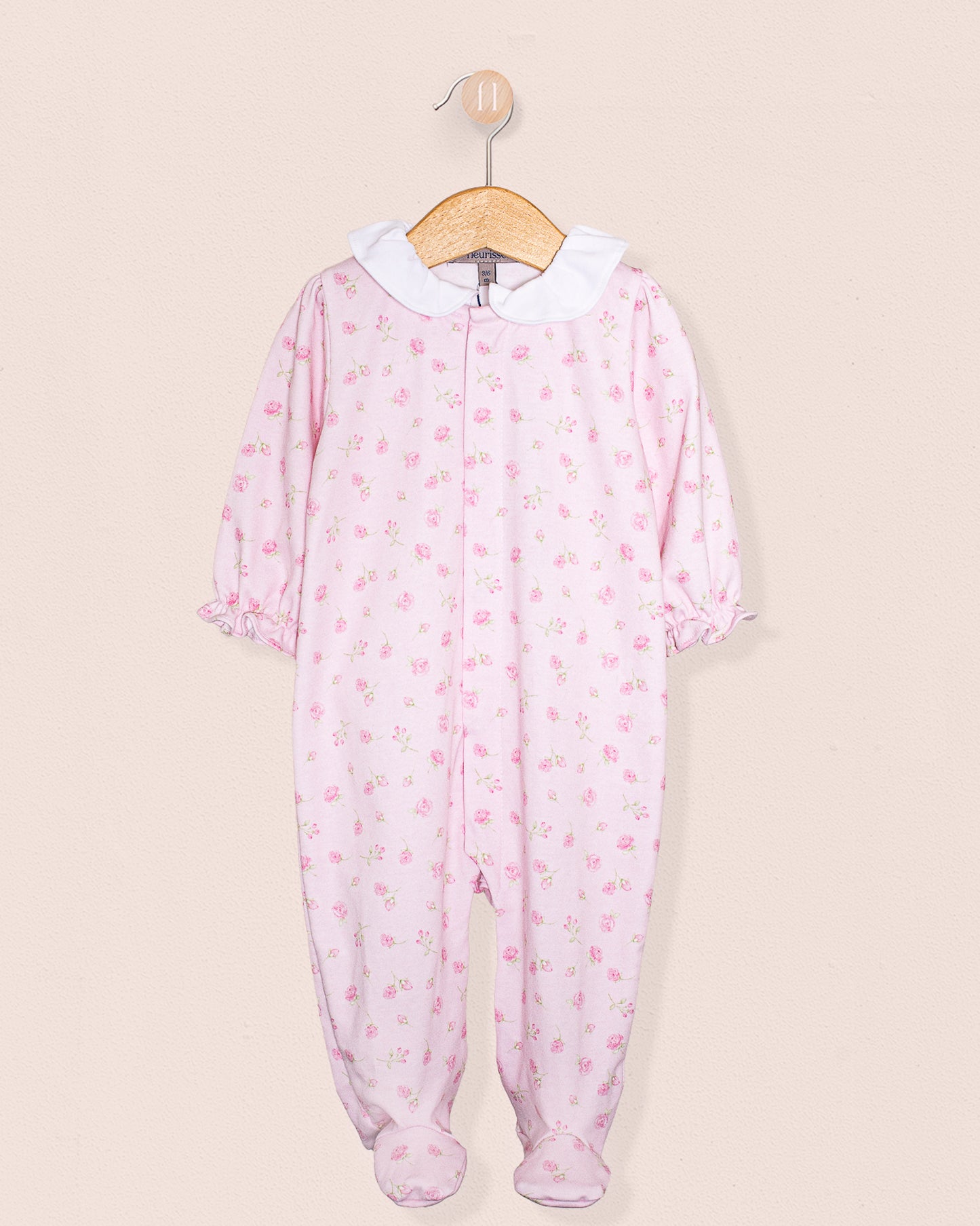 Pima Pink Rosebuds Collar Stretchie - Stretchie