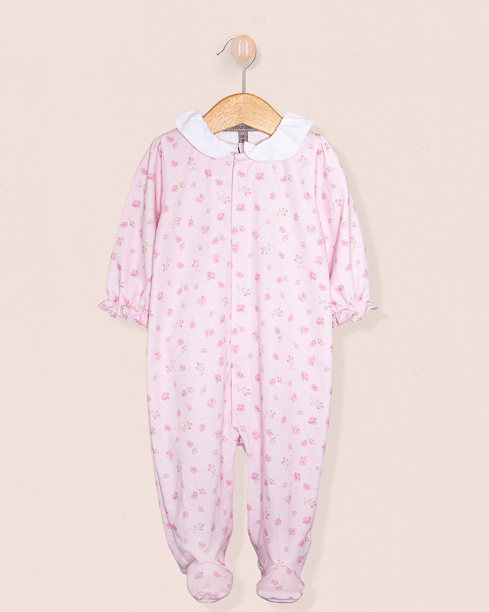 Pima Pink Rosebuds Collar Stretchie - Stretchie