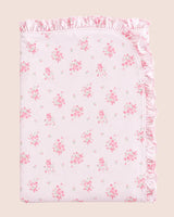 Pima Tiny Pink Roses Ruffle Receiving Blanket