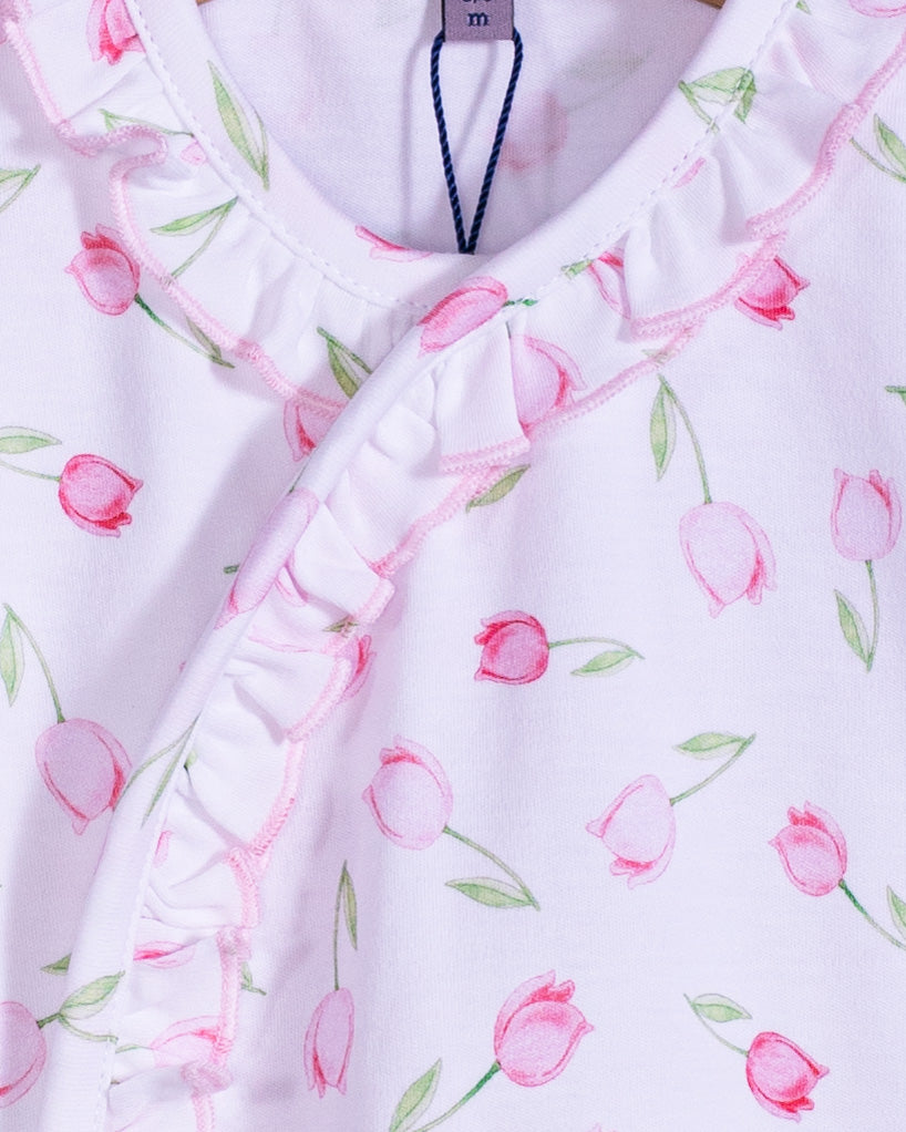 Pima Tulips Ruffle Stretchie - Stretchie