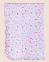 Pima Tulips Ruffle Receiving Blanket