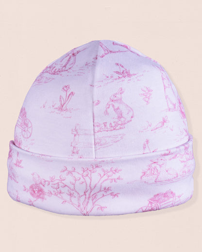 Pima Pink Toile Bunnies Hat - Hat