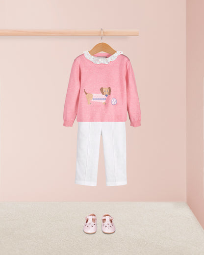 Ruby White Linen Pull-On Pant