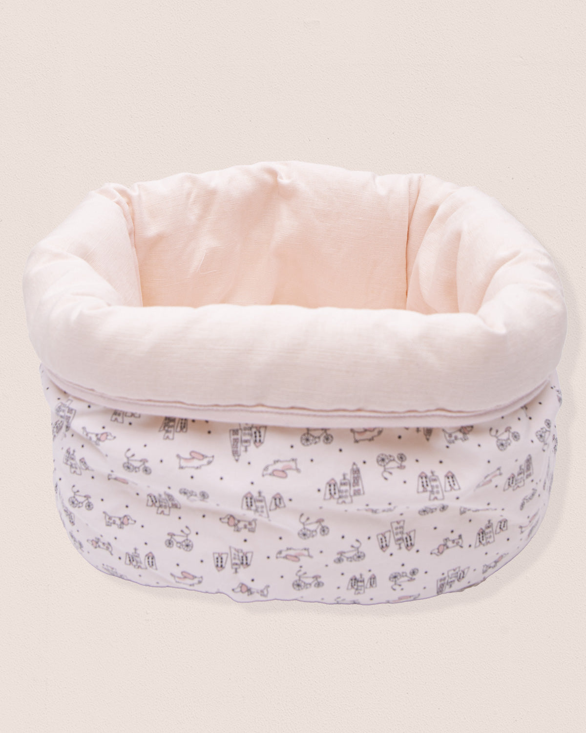 Pink Mini Doggies Round Basket