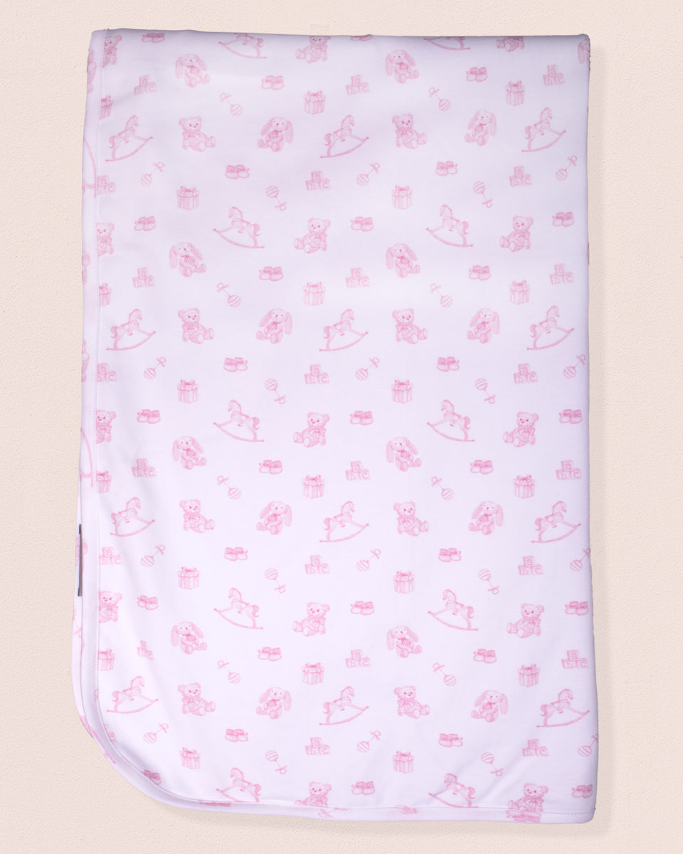 Pima Tiny Baby Toys Pink Receiving Blanket