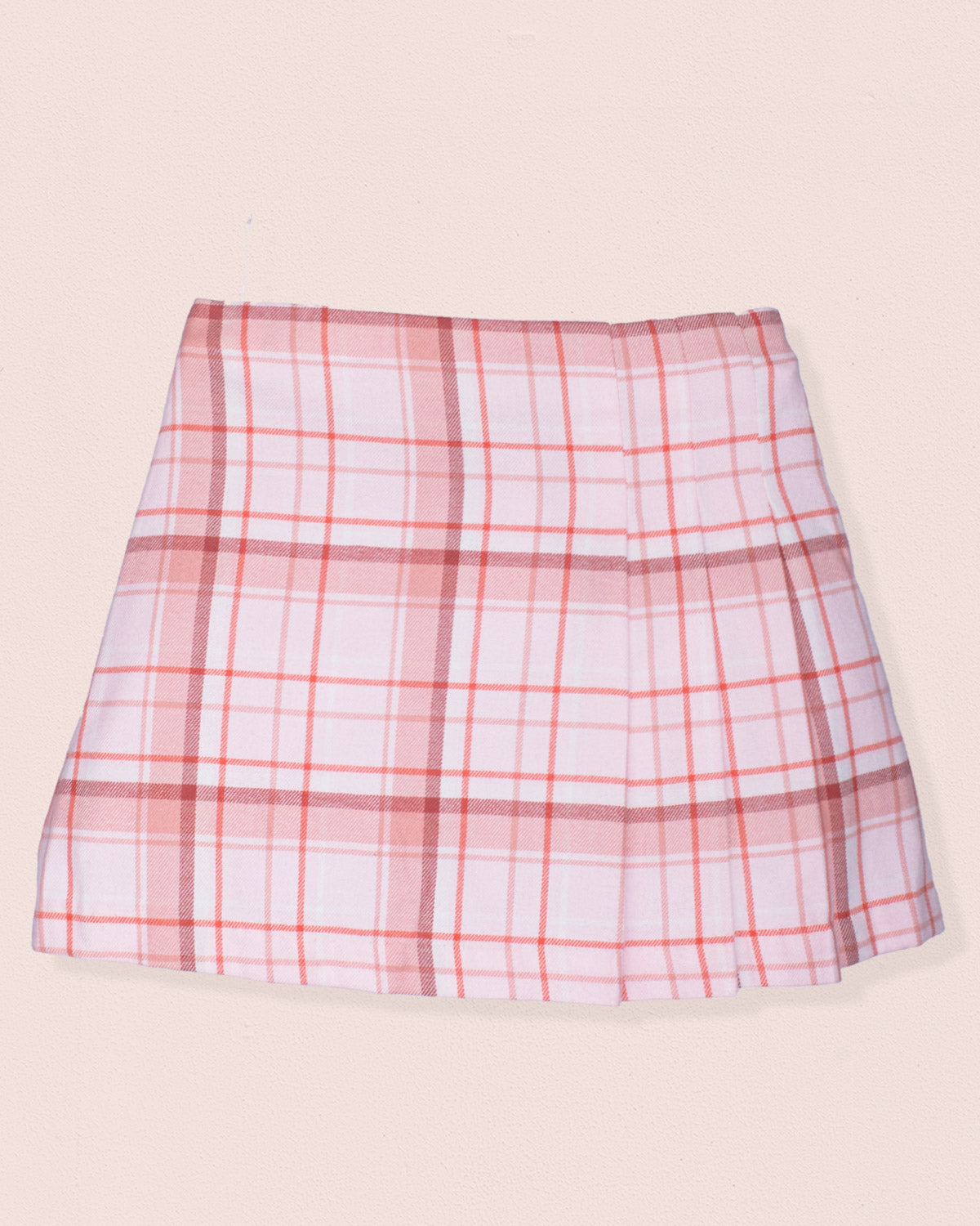 Pleated Skirt Pink Plaid Flannel Outfit