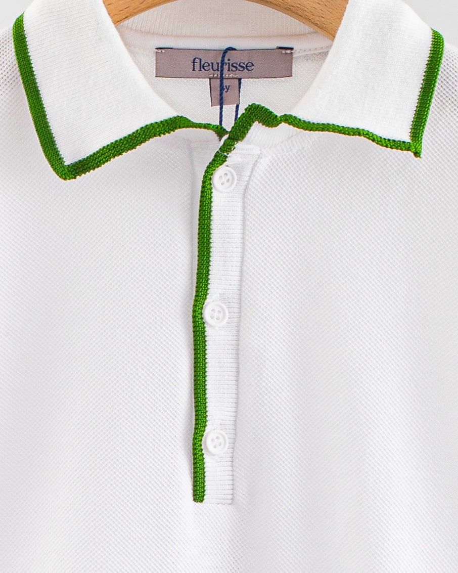 Polo Short Sleeve Italian Moss Trim Piquet - Shirt