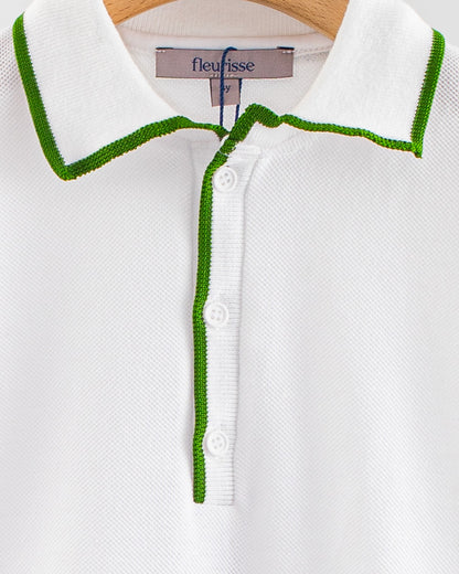 Polo Short Sleeve Italian Moss Trim Piquet - Shirt