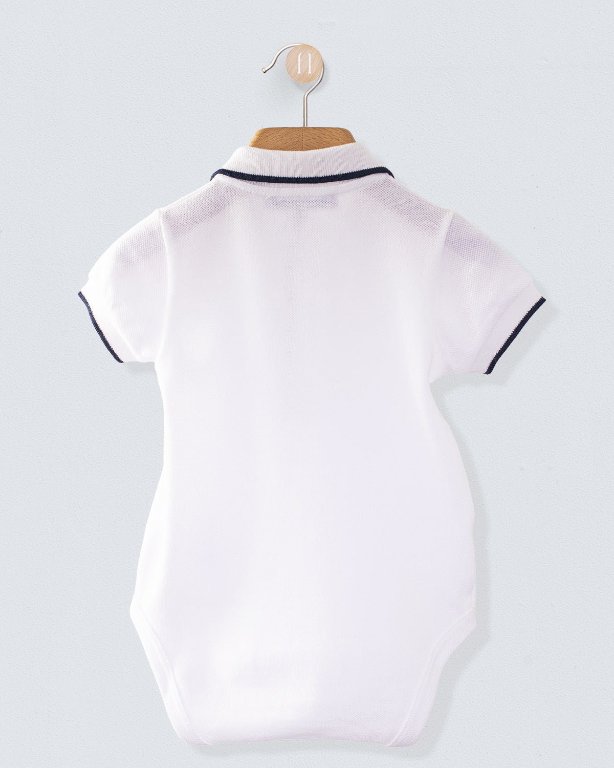 Polo Onesie Italian Navy Trim Piquet - Onesie