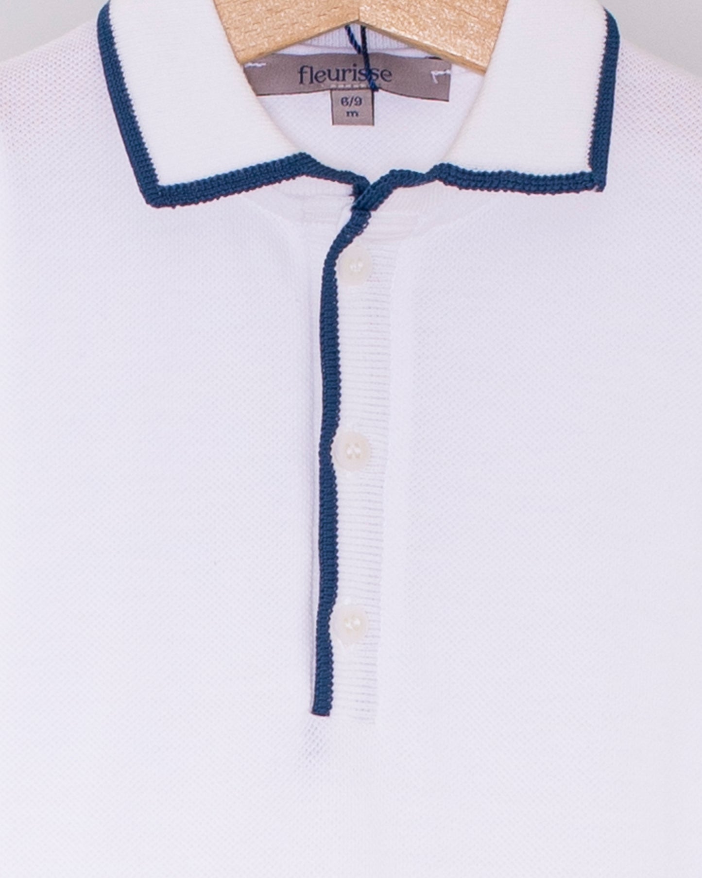 Polo Long Sleeve Onesie Italian Twilight Trim Piquet - Onesie