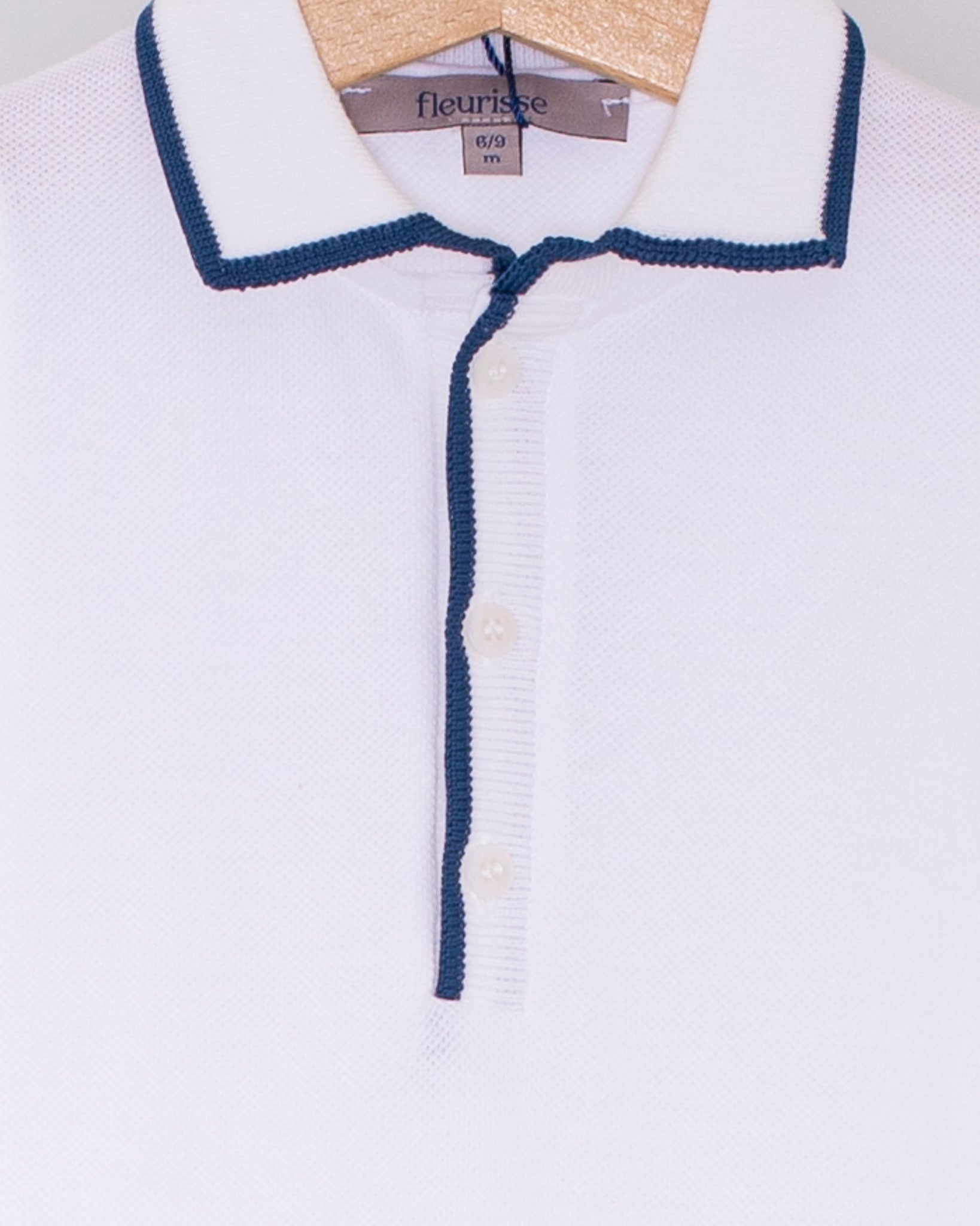 Polo Long Sleeve Onesie Italian Twilight Trim Piquet - Onesie