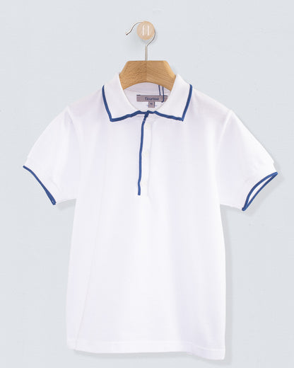 Polo Short Sleeve Italian Summer Navy Trim Piquet - Shirt