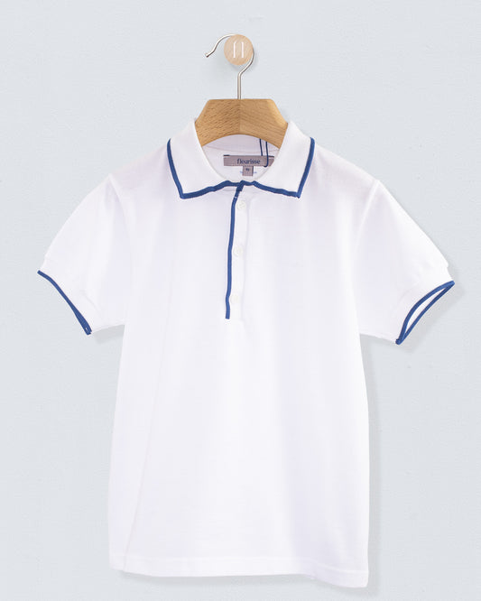 Polo Short Sleeve Italian Summer Navy Trim Piquet - Shirt