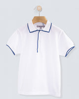 Polo Shirt Short Sleeve Italian Summer Navy Trim Piquet