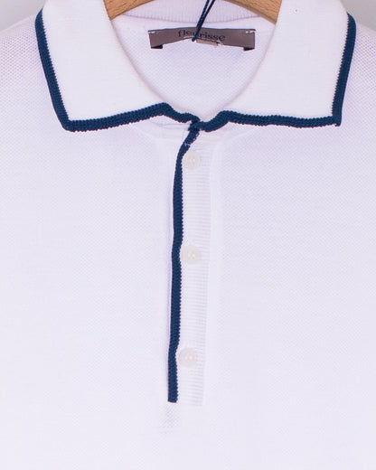 Polo Long Sleeve Twilight Trim Pique - Shirt