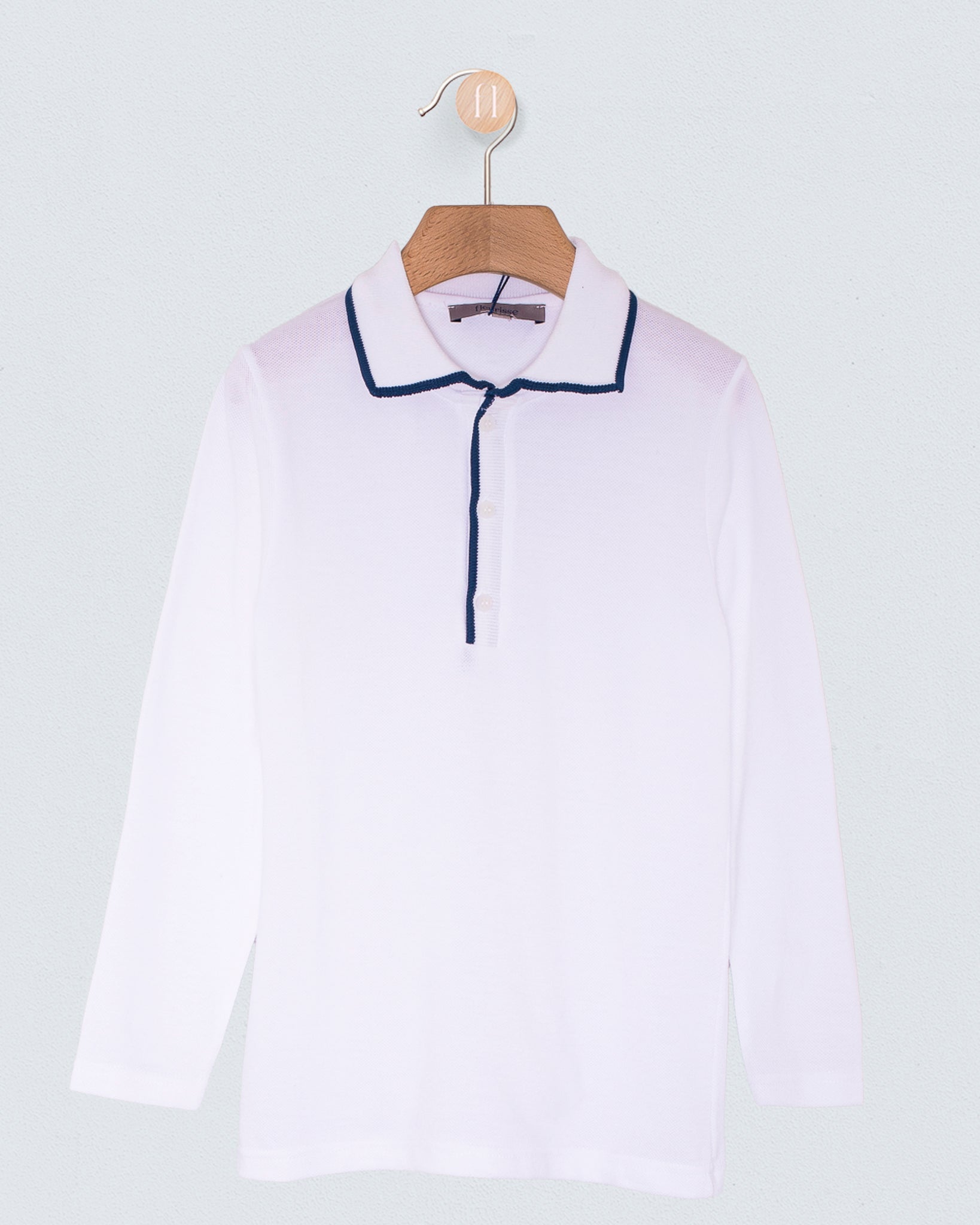 Polo Long Sleeve Twilight Trim Pique - Shirt