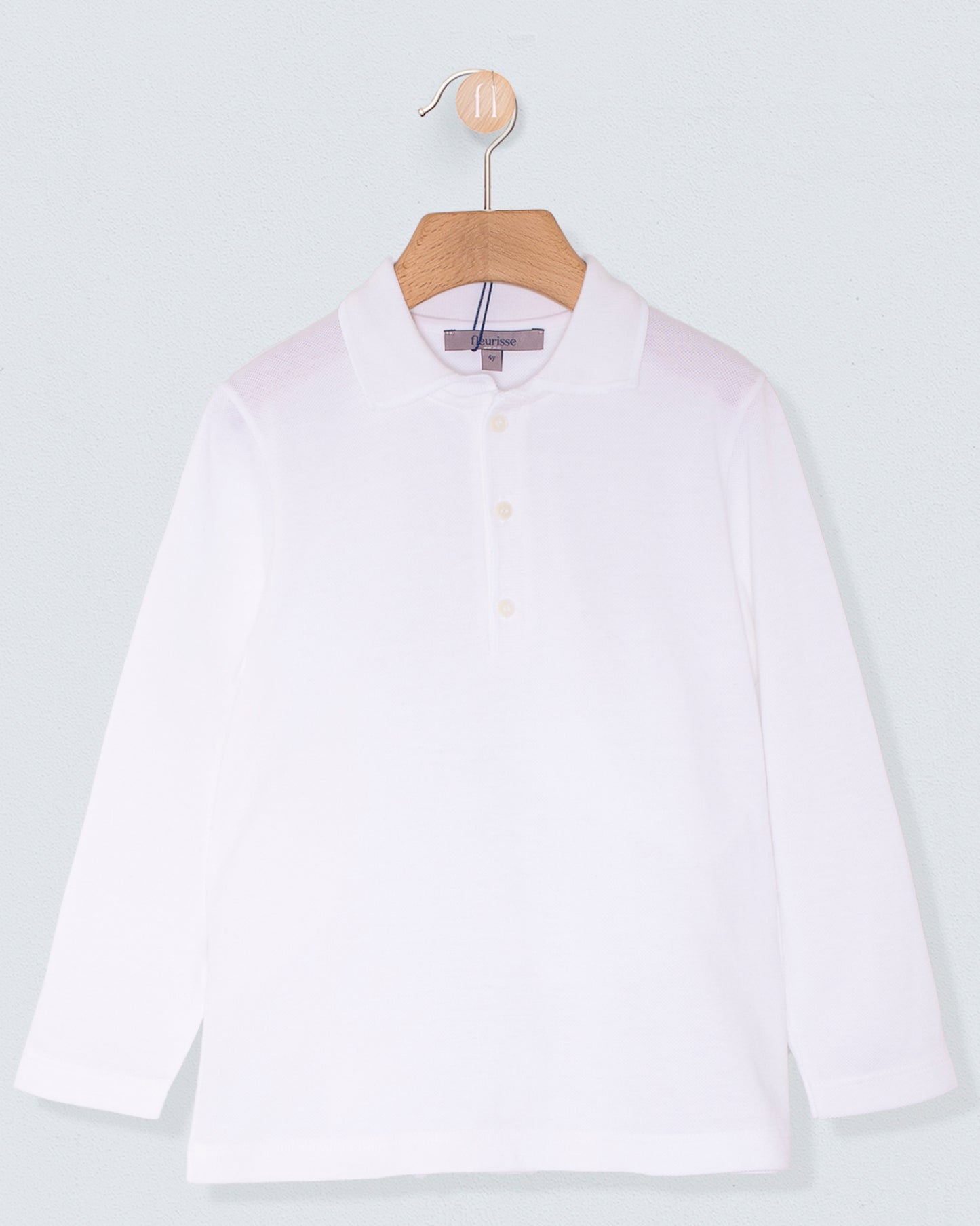 Polo Long Sleeve Italian White Piquet - Shirt