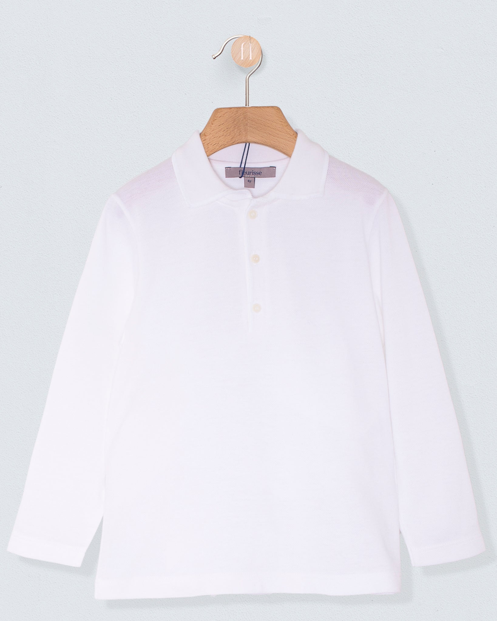Polo Long Sleeve Italian White Piquet - Shirt