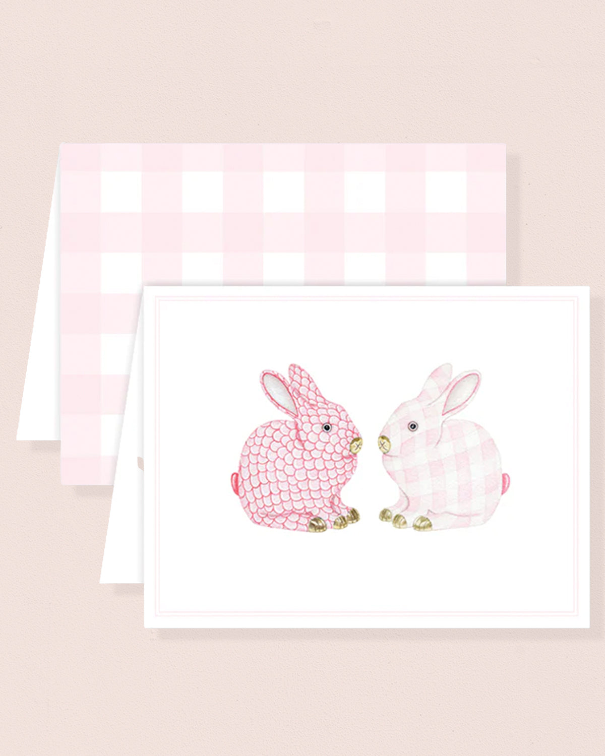 Porcelain Bunnies Rose Card - Card