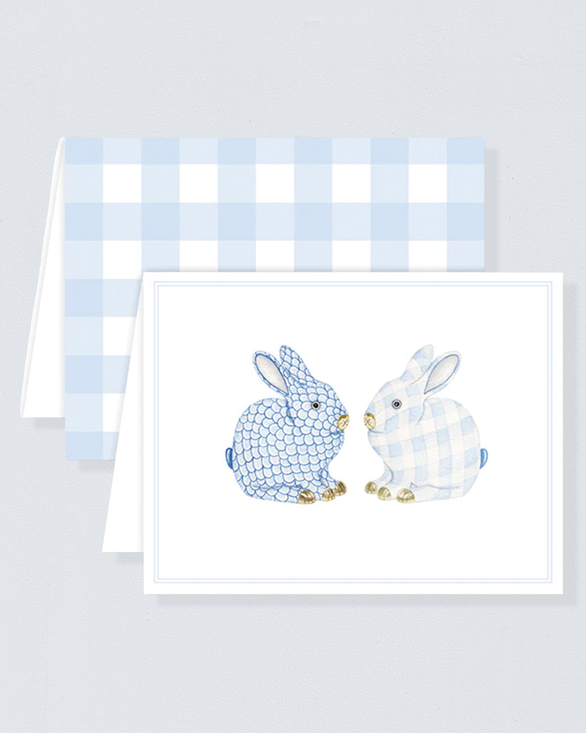 Porcelain Bunnies Blue Card - Card