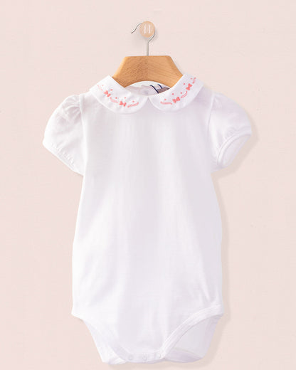 Ines Onesie with Embroidered Primrose Bows - Onesie