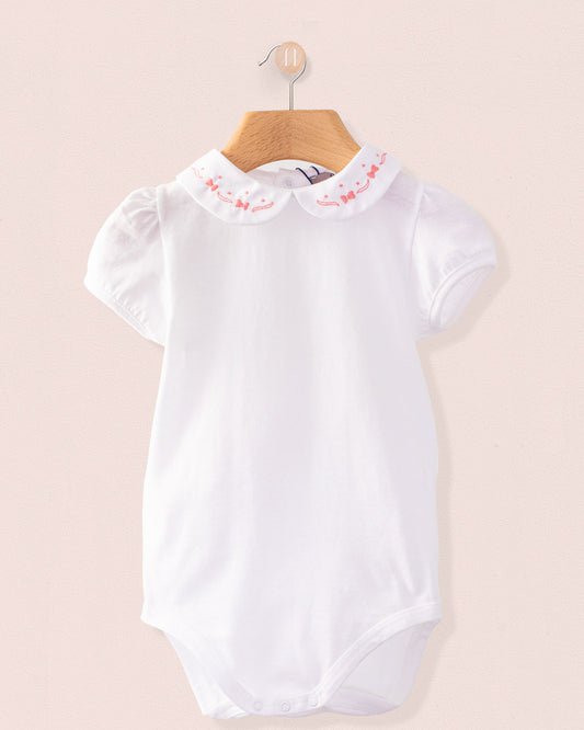 Ines Onesie with Embroidered Primrose Bows - Onesie