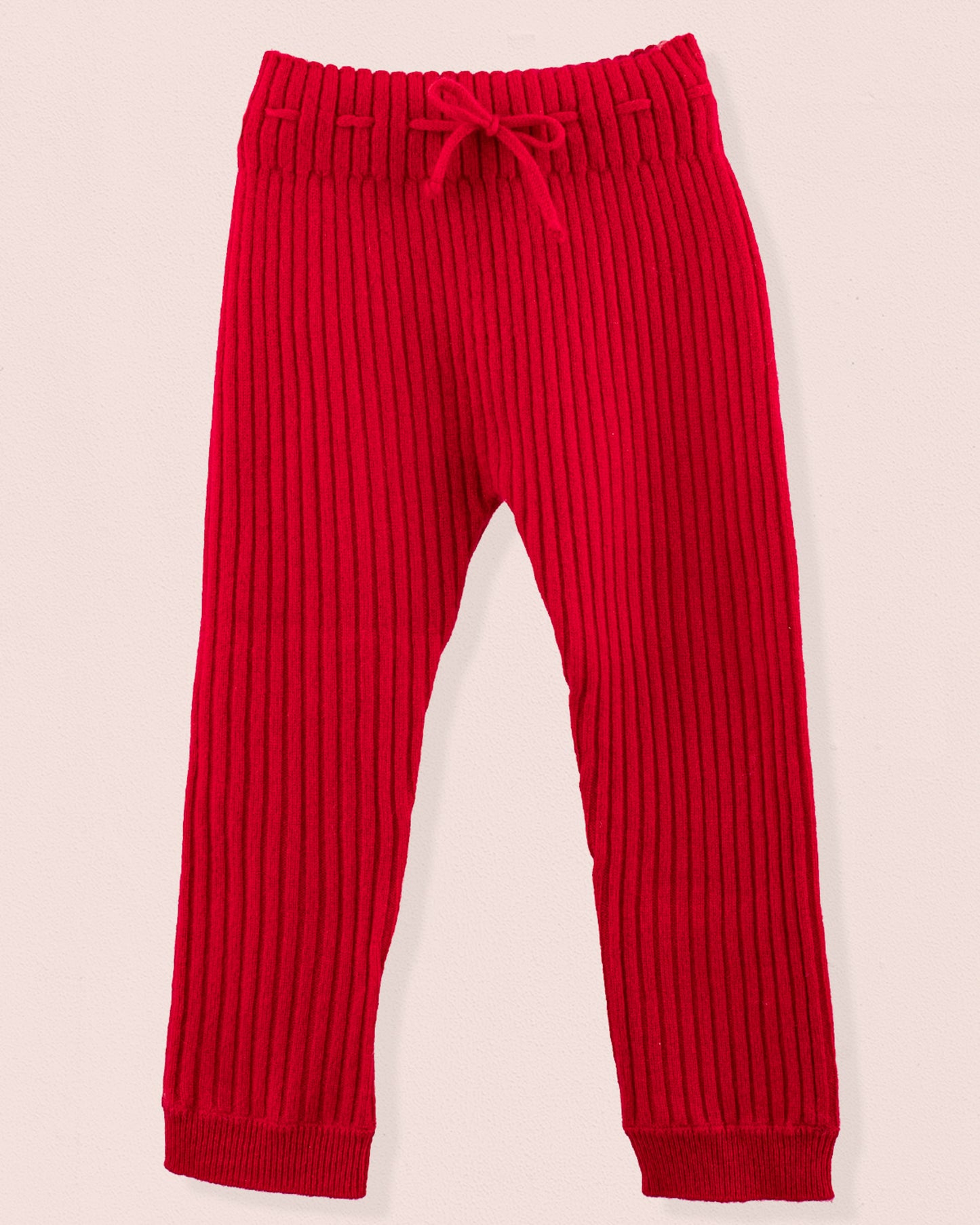 Cashmere Ribbed Red Legging - Legging
