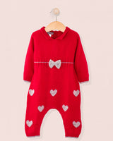 Valentine Red Hearts Cashmere Romper