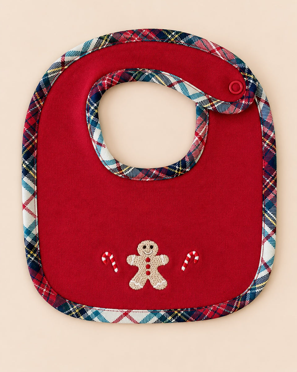 Red Gingerbread Cotton Bib