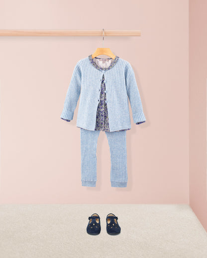 Ruffle Mini Blue Floral Twill Tunic - Tunic