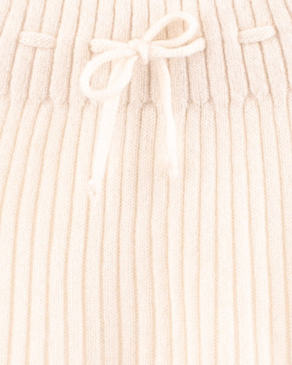 Cashmere Ribbed Cream Footed Legging - Legging