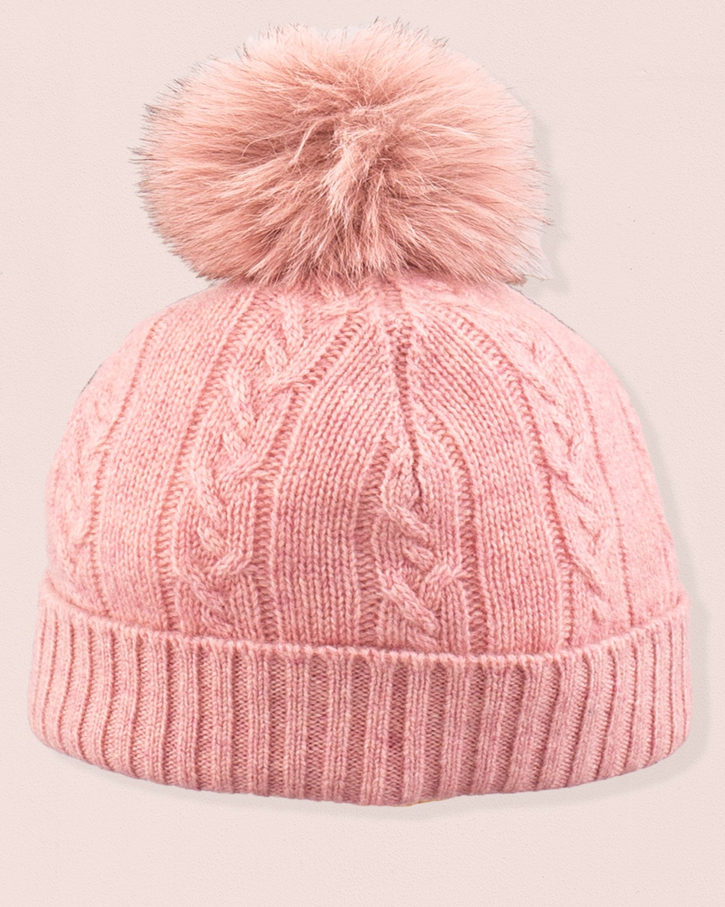 Cashmere Rose Fur Pom-Pom Hat - Hat