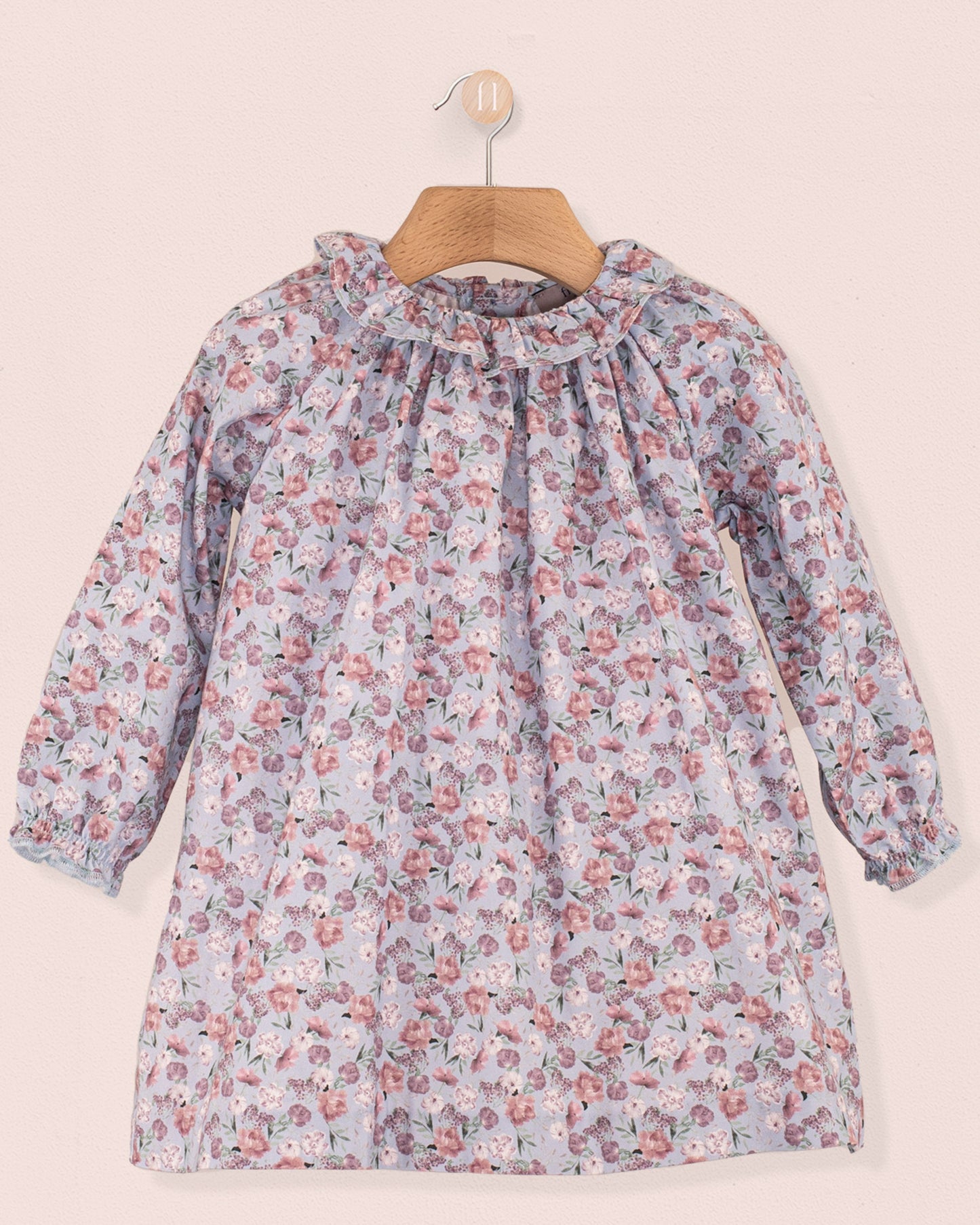Rose French Slate Bouquet Twill A-Line Dress - Baby Dress