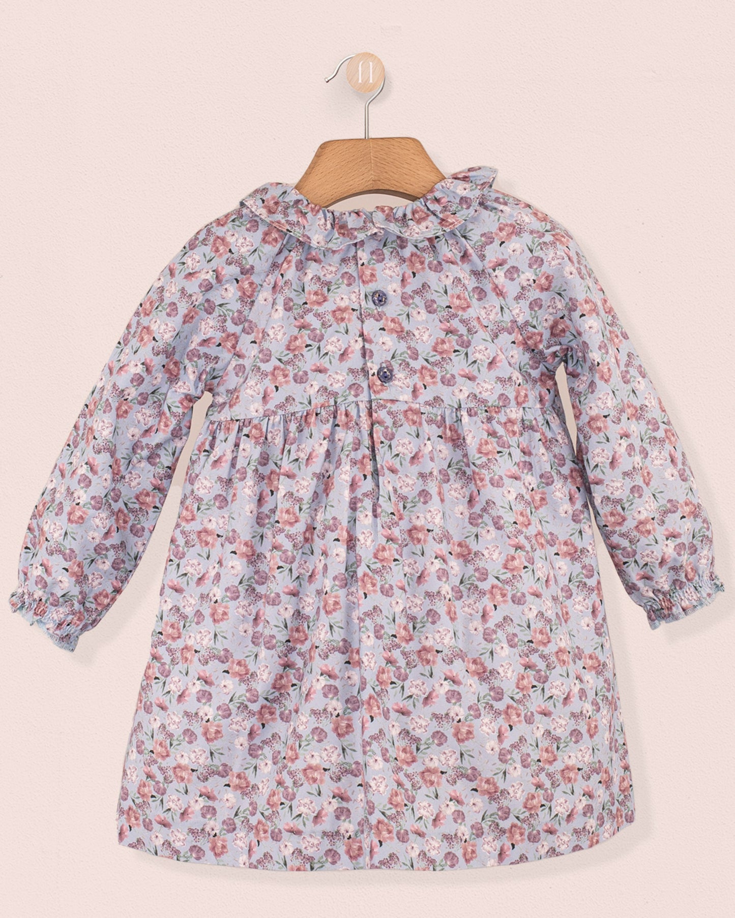 Rose French Slate Bouquet Twill A-Line Dress - Baby Dress