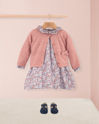 Rose French Slate Bouquet Twill A-Line Dress - Baby Dress