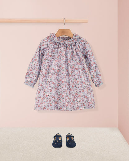 Rose French Slate Bouquet Twill A-Line Dress - Baby Dress