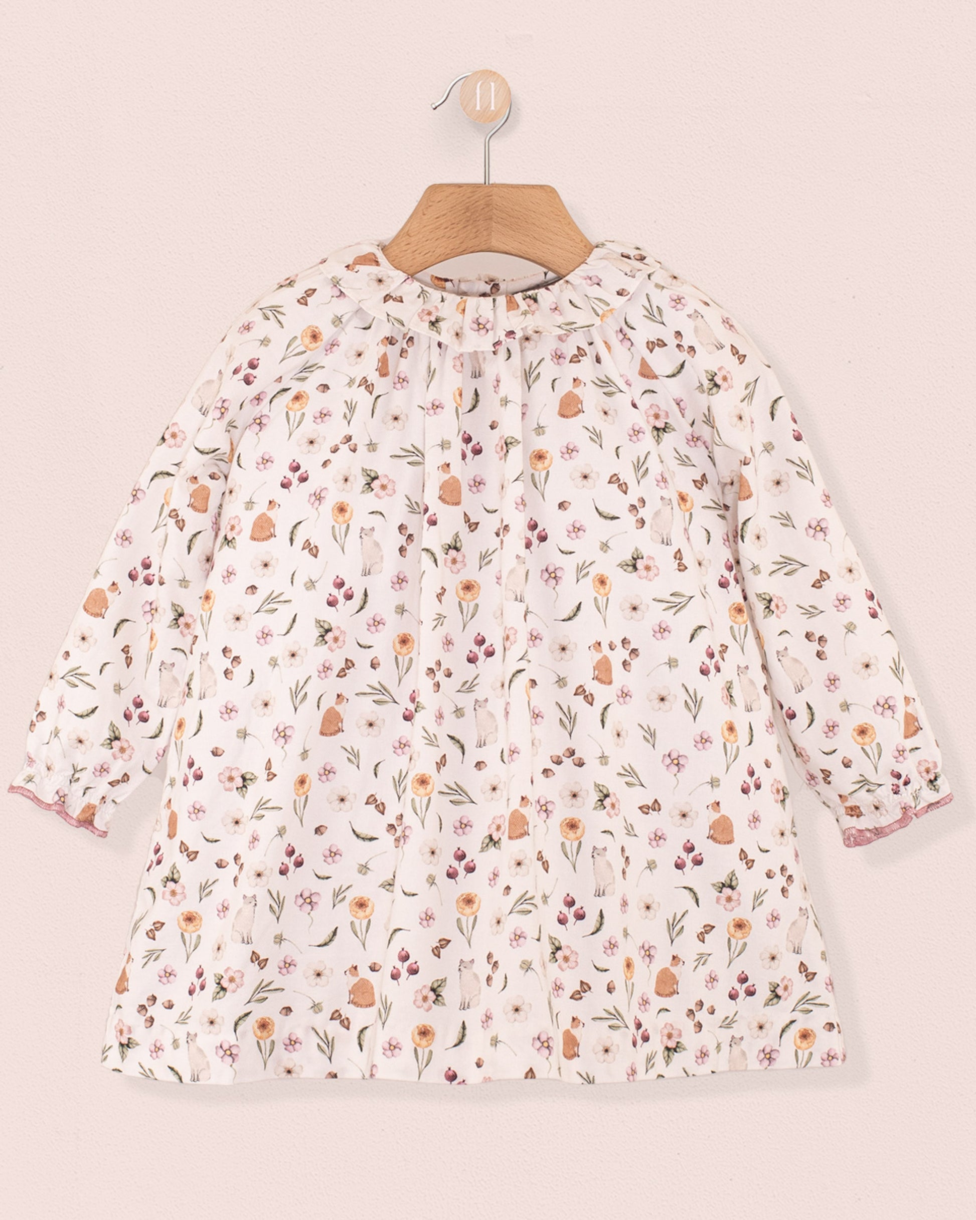 Rose Pink Toscana Kitties A-Line Dress - Baby Dress