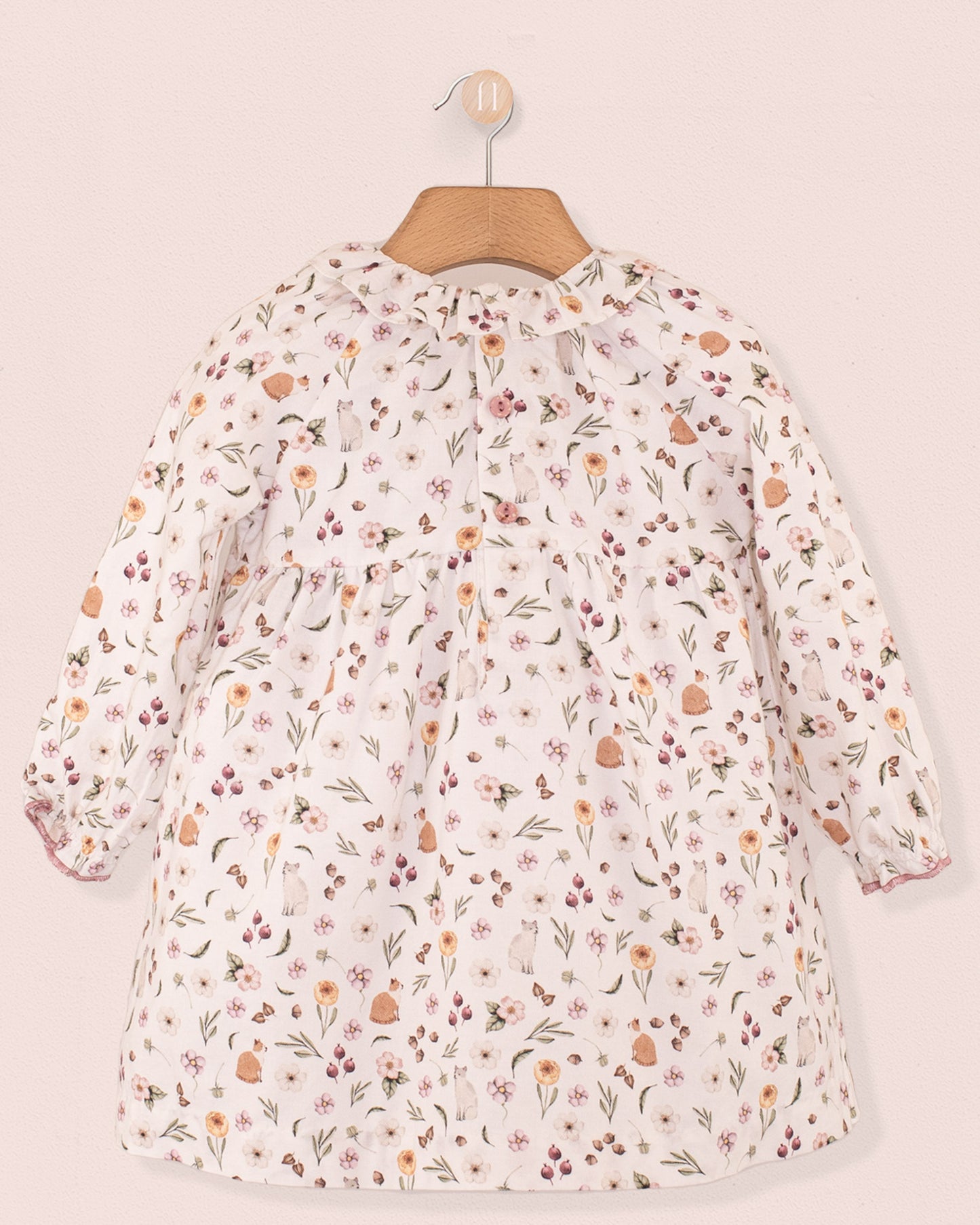 Rose Pink Toscana Kitties A-Line Dress - Baby Dress