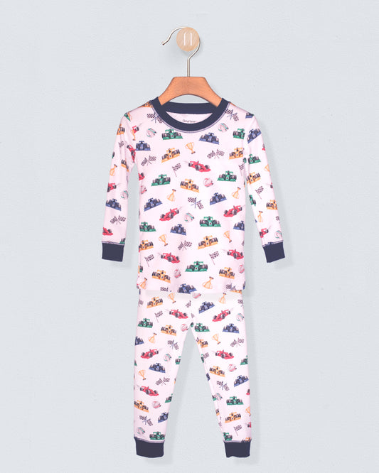 Pima Colorful Racecars 2-Piece Pajama