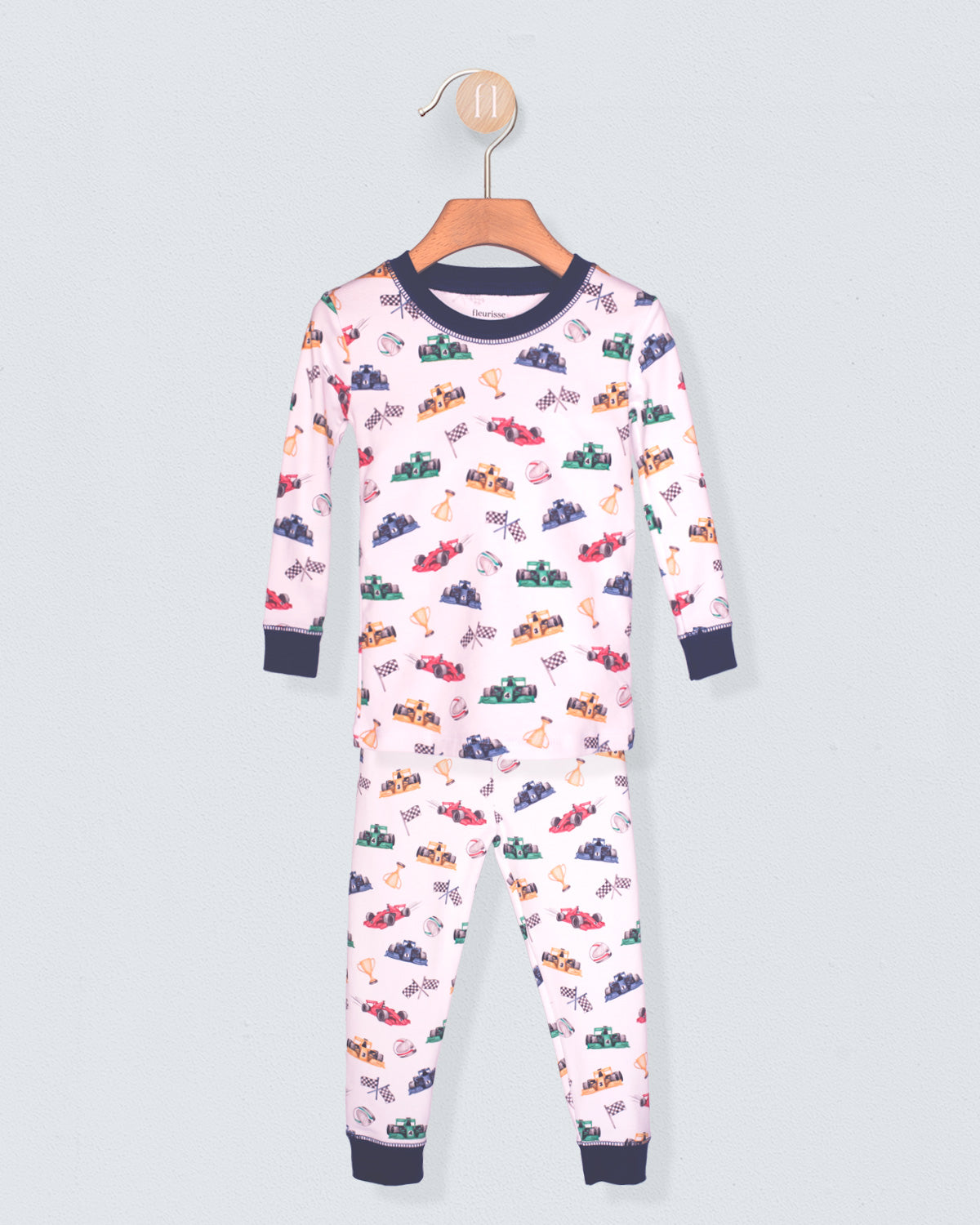 Pima Colorful Racecars 2-Piece Pajama