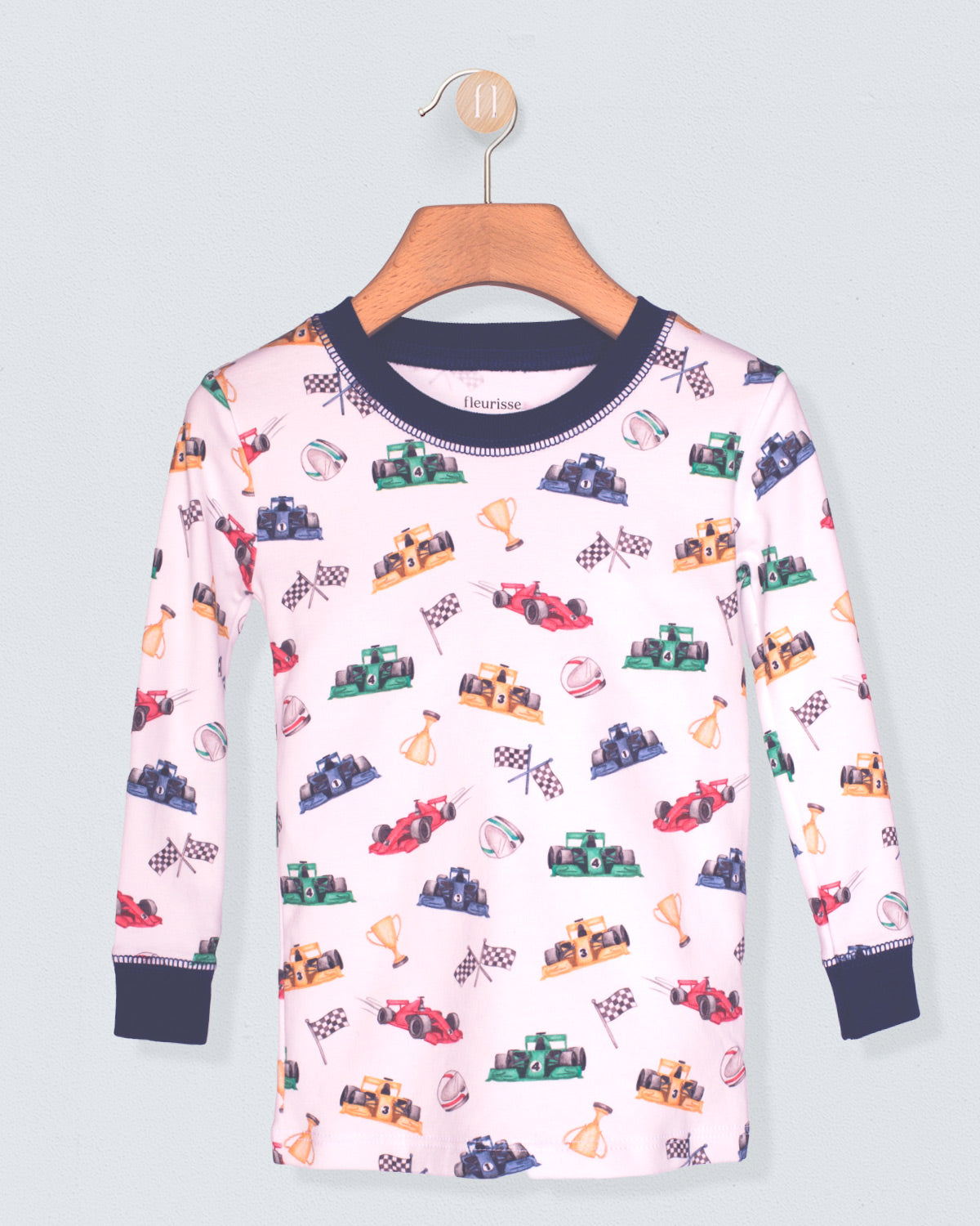 Pima Colorful Racecars 2-Piece Pajama