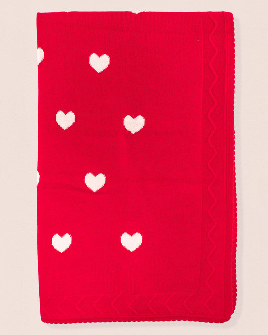 Hearts Red Cashmere Blanket - Blanket