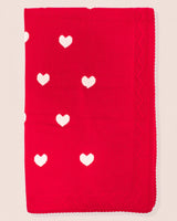 Hearts Red Cashmere Blanket