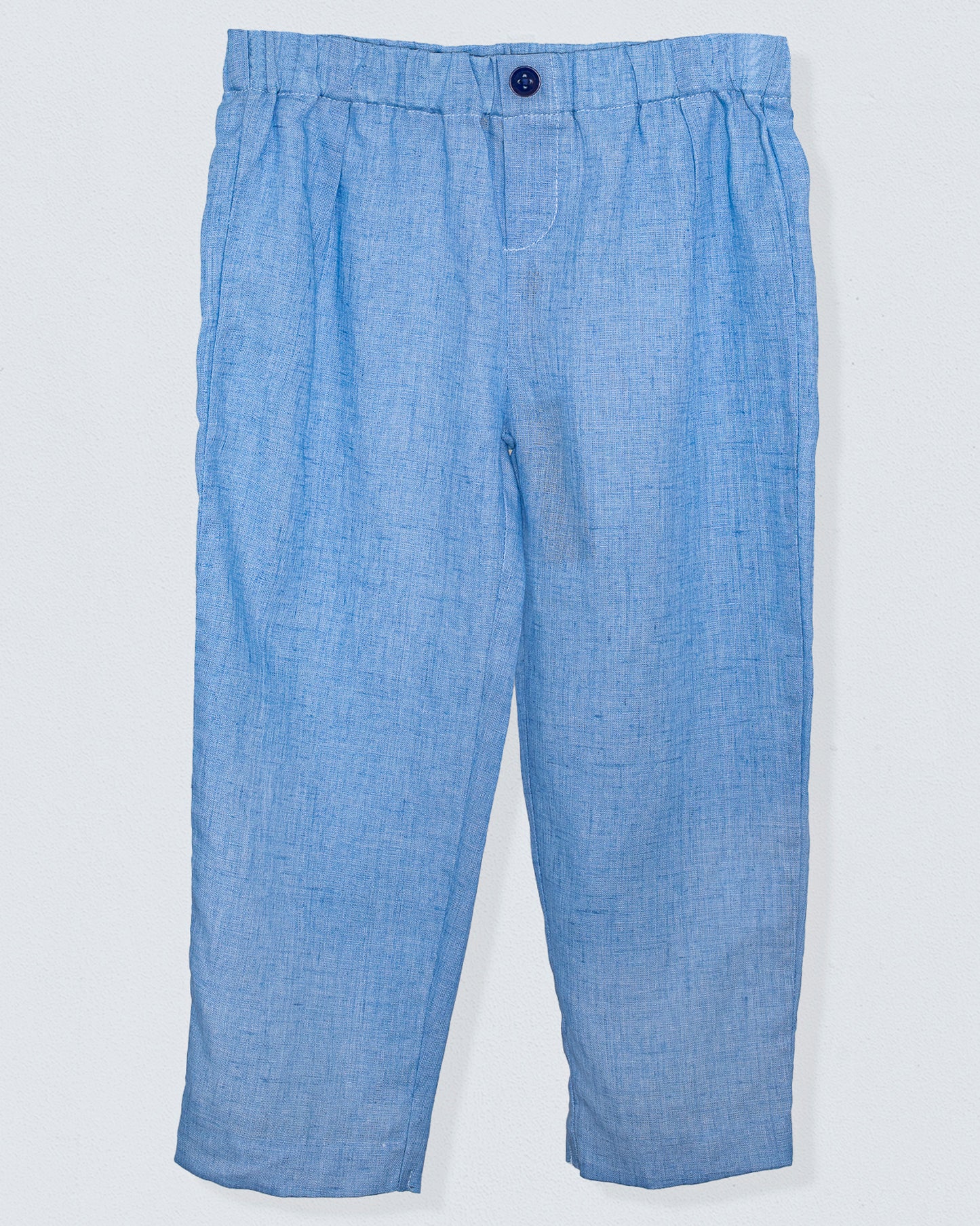 Rome Pull-On Italian Baby Blue Linen Pant - Pant