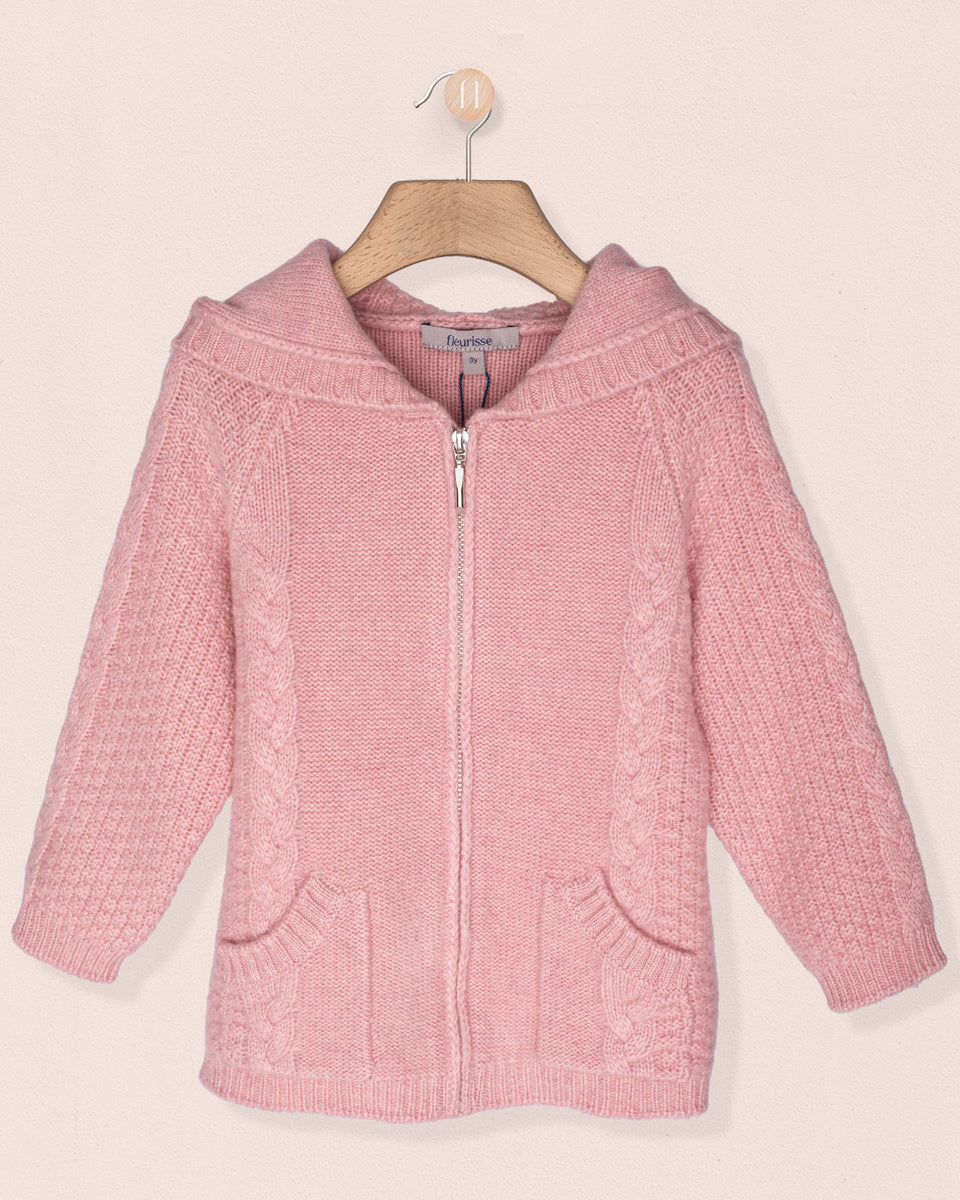 Geneva Rose Cashmere Cable Zipper Sweater